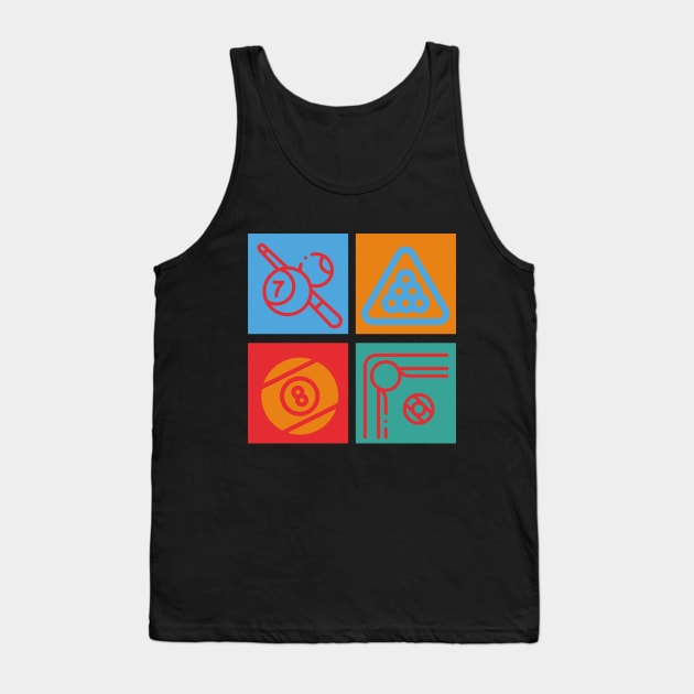 Billiard Colorful Tiles: Retro Style Tank Top by TeeTopiaNovelty